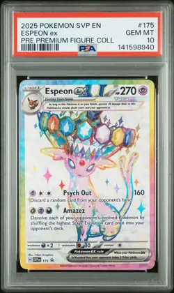 2025 POKEMON SVP PROMO PREMIUM FIGURE COLLECTION #175 ESPEON EX PSA 10 - Image 1
