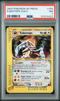 2003 POKEMON SKYRIDGE #150 KABUTOPS-HOLO PSA 7 - Image 1