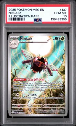 2025 POKEMON MEG EN-MEGA EVOLUTION ILLUSTRATION RARE #137 NINJASK PSA 10 - Image 1
