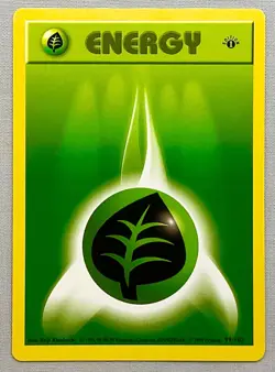 Pokemon 1st EDITION Shadowless Grass Energy #99/102 - 1999 Base Set - NM to Mint - Image 1
