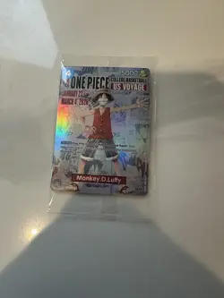 One Piece Monkey D. Luffy US Voyage College Basketball Promo Card Gonzaga SEALED - Image 1