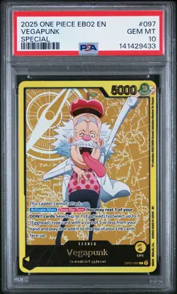 2025 ONE PIECE EB02-ANIME 25TH COLLECTION SPECIAL #097 VEGAPUNK PSA 10 - Image 1