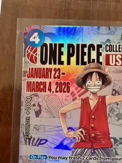 Monkey.D.Luffy P-055 College Basketball US Voyage Exclusive Promo Card English - Image 3