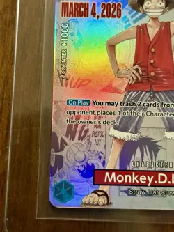 Monkey.D.Luffy P-055 College Basketball US Voyage Exclusive Promo Card English - Image 5
