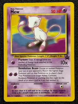 Mew 8 Wizards of the Coast Black Star Promo 8/53 1999-2000 Basic Pokemon Card NM - Image 1