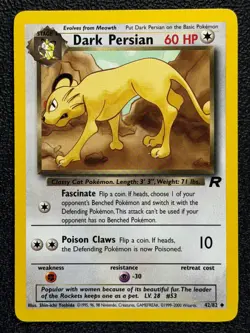 Dark Persian 42/82 Base Set Series Team Rocket Uncommon Stage 1 Pokemon Card NM - Image 1