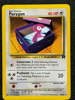 Porygon 48/82 Base Set Series Team Rocket Uncommon Basic Pokemon Card 2000 NM - Image 1