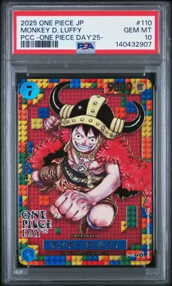 2025 ONE PIECE JPN PREM CARD COLL -ONE PIECE DAY'25- #110 MONKEY D. LUFFY PSA 10 - Image 1