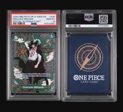 ONE PIECE card OP12-030 Dracule Mihawk OP14-EB 04 SP Alt Art SR PSA 10 GEM MINT - Image 3