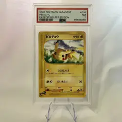 PSA 8 Pokemon 2001 Japanese Expedition E1 1st Edition Pikachu 016/ 128 PSA 7 - Image 1
