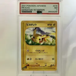 PSA 8 Pokemon 2001 Japanese Expedition E1 1st Edition Pikachu 016/ 128 PSA 7 - Image 2