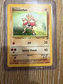 Pokemon Base Set 2 Hitmonchan Holo #8/130 NM - Image 1