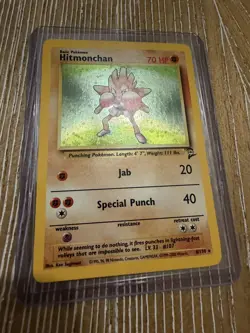 Pokemon Base Set 2 Hitmonchan Holo #8/130 NM - Image 2