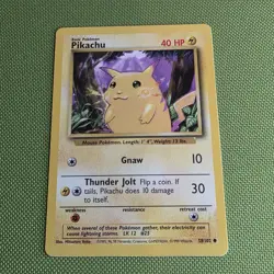 Pokemon Base Set Unlimited Regular Finish Pikachu 58/102 MP-LP OC1507 - Image 1