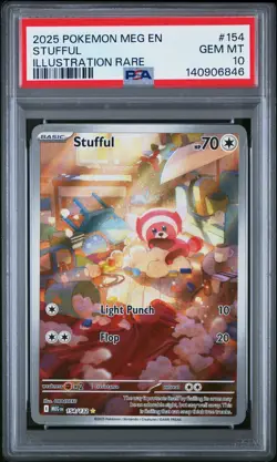 2025 POKEMON MEG EN-MEGA EVOLUTION ILLUSTRATION RARE #154 STUFFUL PSA 10 - Image 1
