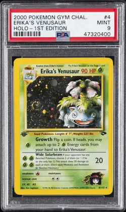 2000 POKEMON GYM CHALLENGE HOLO-1ST ED #4 ERIKA'S VENUSAUR PSA 9 - Image 1