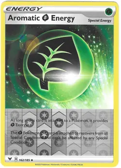 POKEMON VIVID VOLTAGE REVERSE HOLO AROMATIC ENERGY 162/185 NM/MINT PACK FRESH - Image 1