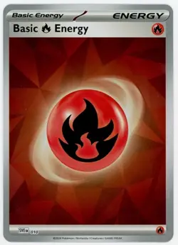 POKEMON Prismatic Evolutions Fire Energy SVE 010 Reverse Holo PACK FRESH - Image 1