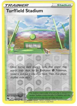 POKEMON CHAMPIONS PATH REVERSE HOLO TURFFIELD STADIUM 068/073 NM/MINT PACK FRESH - Image 1