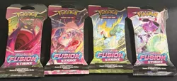 Pokemon: Fusion Strike - Sleeved Booster Packs Full Art Set of 4 Sealed - Image 1