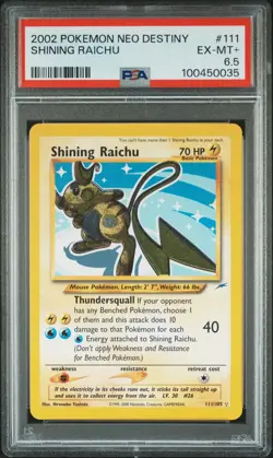 Shining Raichu 2002 Pokemon Neo Destiny PSA 6.5 #111 - Image 1