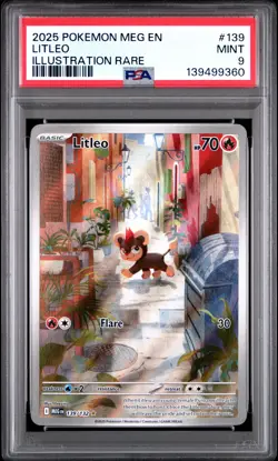 2025 POKEMON MEG EN-MEGA EVOLUTION ILLUSTRATION RARE #139 LITLEO PSA 9 - Image 1
