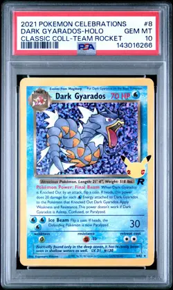 2021 POKEMON CELEBRATIONS CLASSIC COLLECTION #8 DARK GYARADOS-HOLO PSA 10 - Image 1