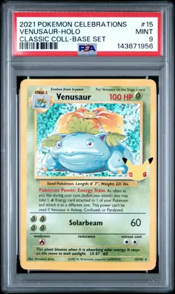 2021 POKEMON CELEBRATIONS CLASSIC COLLECTION #15 VENUSAUR-HOLO PSA 9 - Image 1