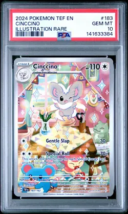 2024 POKEMON TEF EN-TEMPORAL FORCES ILLUSTRATION RARE #183 CINCCINO PSA 10 - Image 1