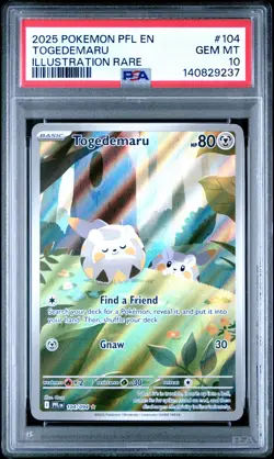 2025 POKEMON PFL EN-PHANTASMAL FLAMES ILLUSTRATION RARE #104 TOGEDEMARU PSA 10 - Image 1