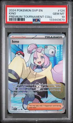 2024 POKEMON SVP PROMO IONO PREMIUM TOURNAMENT COLLECTION #124 IONO PSA 10 - Image 1