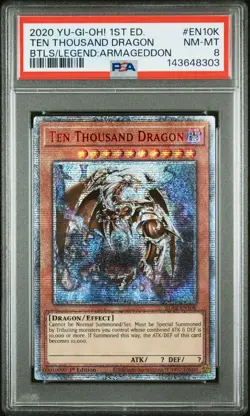 2020 YU-GI-OH BATTLES OF LEGEND ARMAGEDDON 1ST EDITION TEN THOUSAND DRAGON PSA 8 - Image 1