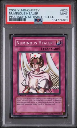 2002 YU-GI-OH! PSV-PHARAOH'S SERVANT 1ST EDITION #023 NUMINOUS HEALER PSA 9 - Image 1