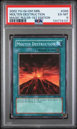 2002 YU-GI-OH! MRL-MAGIC RULER 1ST EDITION #098 MOLTEN DESTRUCTION PSA 6 - Image 1