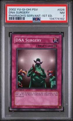 2002 YU-GI-OH! PSV-PHARAOH'S SERVANT 1ST EDITION #026 DNA SURGERY PSA 7 - Image 1