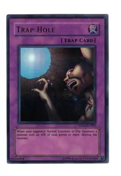 Yugioh- 1X Trap Hole - Parallel Rare - Promo - HL03-EN003 - Light Play - Image 1