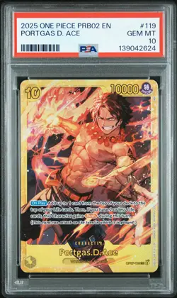 2025 ONE PIECE PRB02-PREMIUM BOOSTER #119 PORTGAS D. ACE PSA 10 - Image 1