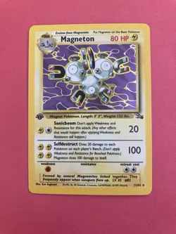 Magneton 11/62 HOLO Rare Fossil Set WOTC Vintage 1999 Pokemon Card MP - Image 1