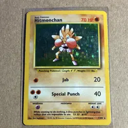 Hitmonchan 7/102 Base Set Holo Rare 1999 Wizards Pokemon TCG Card English - Image 1