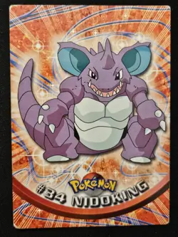 Nidoking #34 Topps Black Label TV Animation Edition Non Holo Pokemon TCG 1999 MP - Image 1