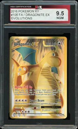 2016 Pokemon Evolutions #106 Dragonite EX Full Art KSA 9.5 NGM - Image 1