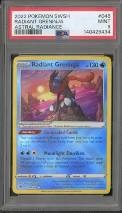 2022 Pokemon Sword & Shield Astral Radiance Radiant Greninja #046 PSA 9 MINT - Image 1