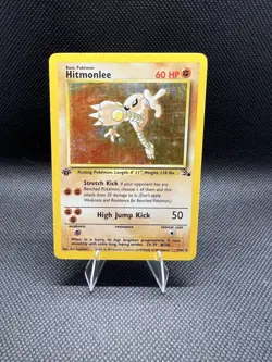 Hitmonlee 1st Edition Fossil Holo Rare 7/62 1999 Pokemon TCG NM/LP - Image 1