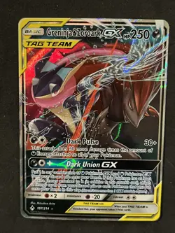 Greninja & Zoroark GX Ultra Rare 107/214 Pokemon Unbroken Bonds English NM - Image 1