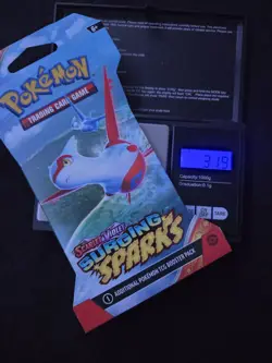 Pokemon Surging Sparks HEAVY! 31.9gs! Sleeved Booster Pack Factory Sealed - Image 1