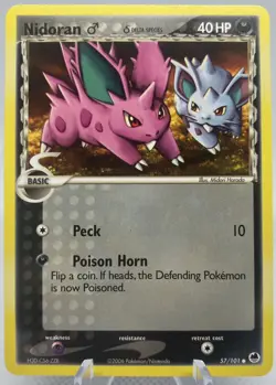 Nidoran M Delta Species 57/101 EX Dragon Frontiers Pokemon NM - Image 1