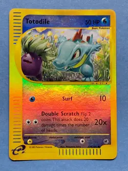 Pokemon Reverse Holo eReader Totodile- Expedition- 134/165- LP - Image 1