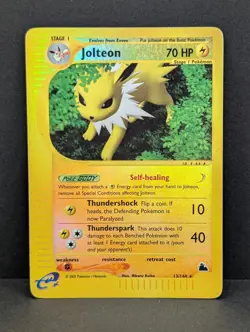 Jolteon 13/144 Skyridge Reverse Holo Rare Pokemon TCG Nintendo MP+ - Image 1