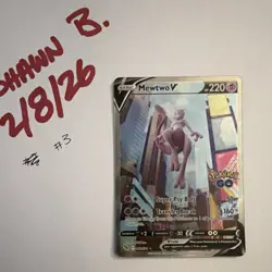 Pokemon TCG Mewtwo V Full Art Ultra Rare Foil 072/078 Pokemon GO 220 HP Psychic - Image 1