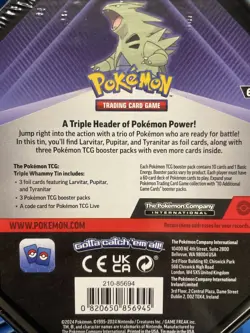 Pokemon TCG Tyranitar Triple Whammy Collectors Tin New/Sealed 3 Booster Packs - Image 4